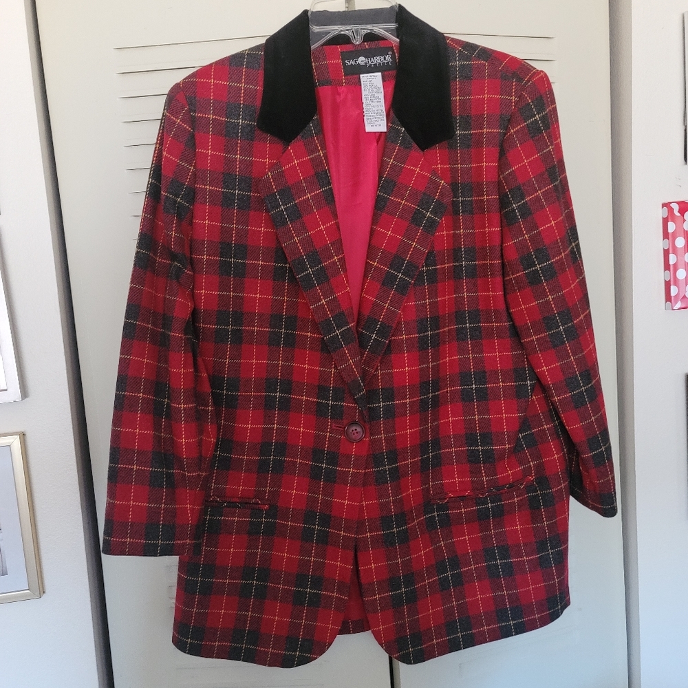 Women's One button Plaid Jacket